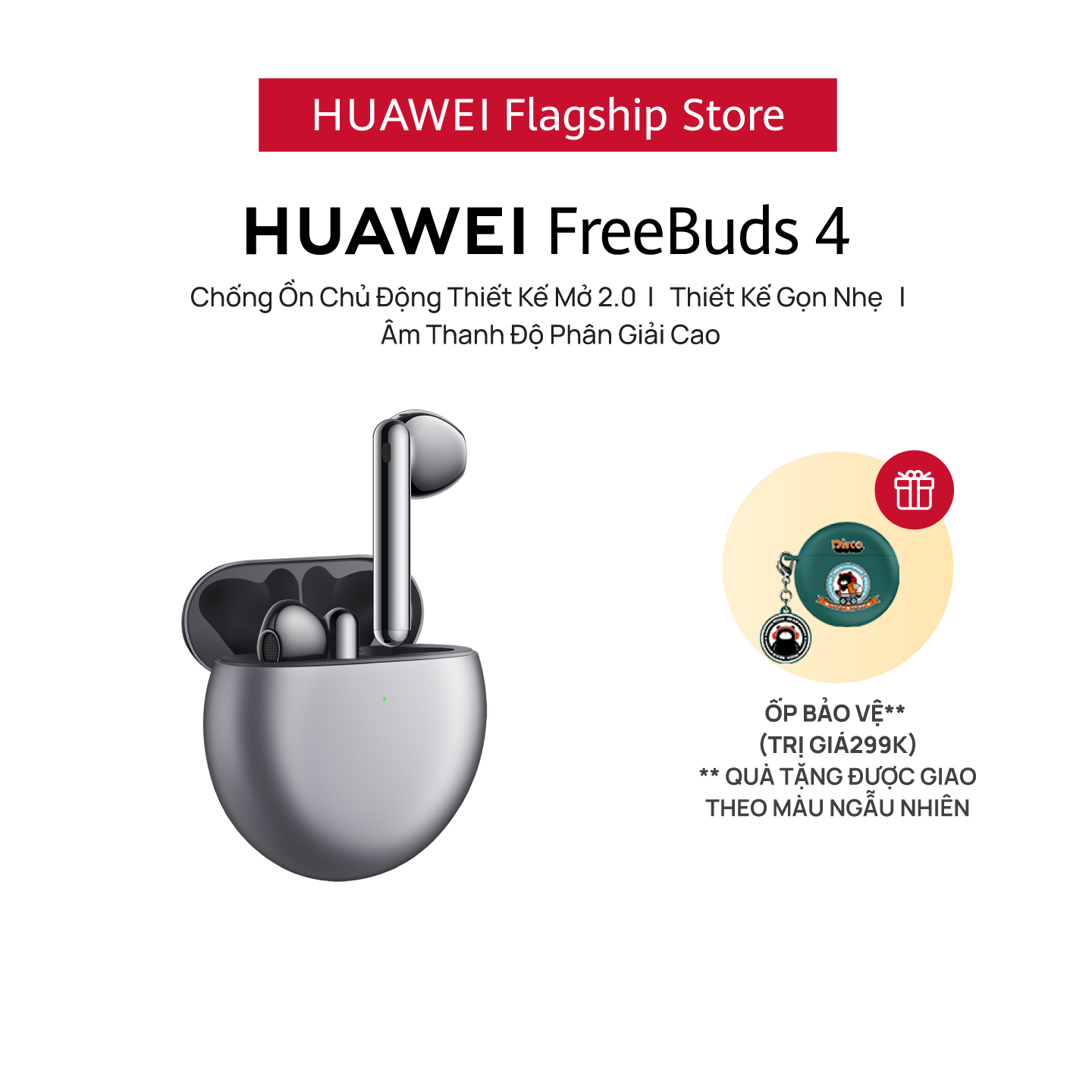 Tai Nghe Bluetooth HUAWEI FreeBuds 4 | Chống Ồn Chủ Động Thiết Kế Mở 2.0 | Thiết Kế Gọn Nhẹ | Âm Thanh Độ Phân Giải Cao | Hàng Chính Hãng