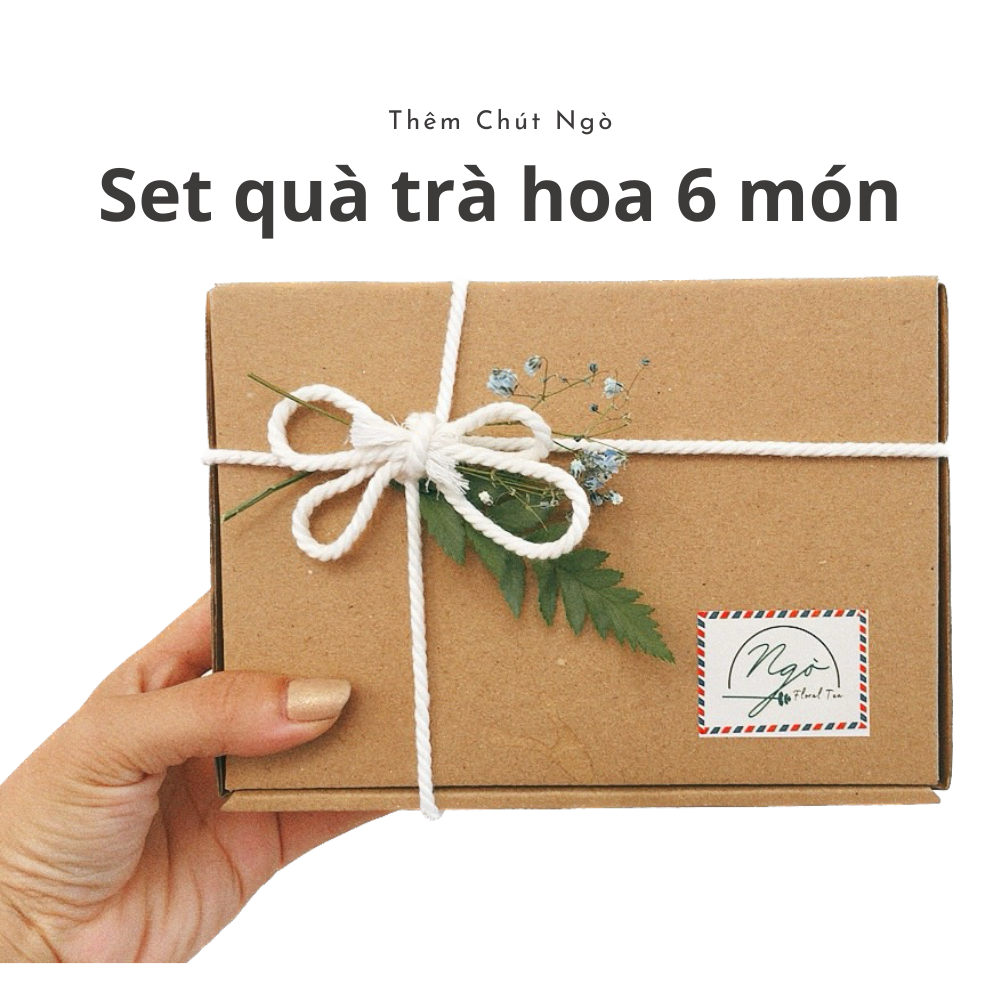 Set quà tặng trà hoa 6 món, quà tặng 8/3, quà tặng thầy cô và những người thân yêu , quà tặng đồng nghiệp đối tác 8/3