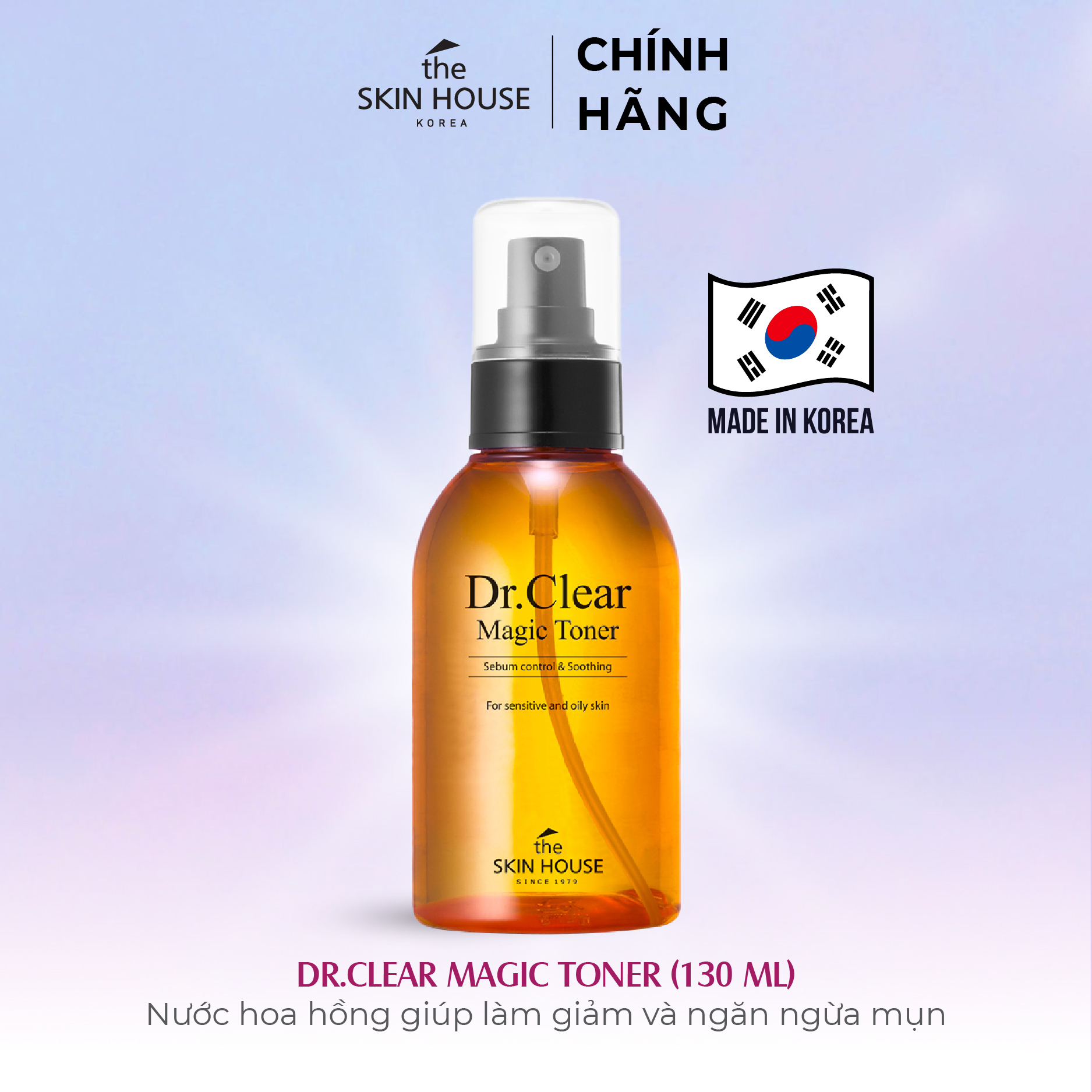 T11 Nước hoa hồng giúp làm giảm và ngăn ngừa mụn Dr. Clear Magic Toner 130ml