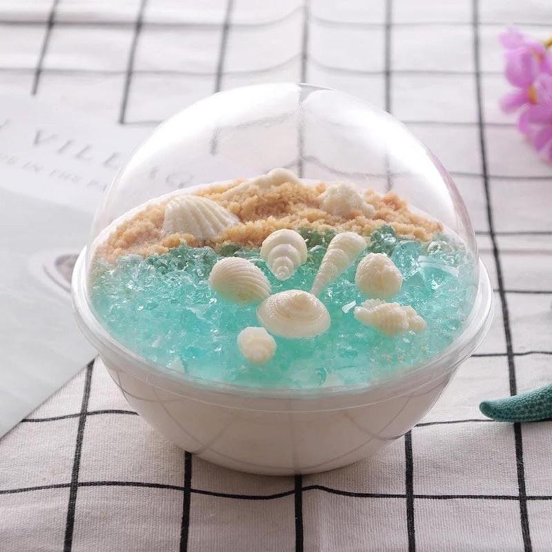 50 Hộp Cầu Tròn Đựng Bánh Lạnh Tiramisu - Mousse - Panna Cotta - Son - 650ml