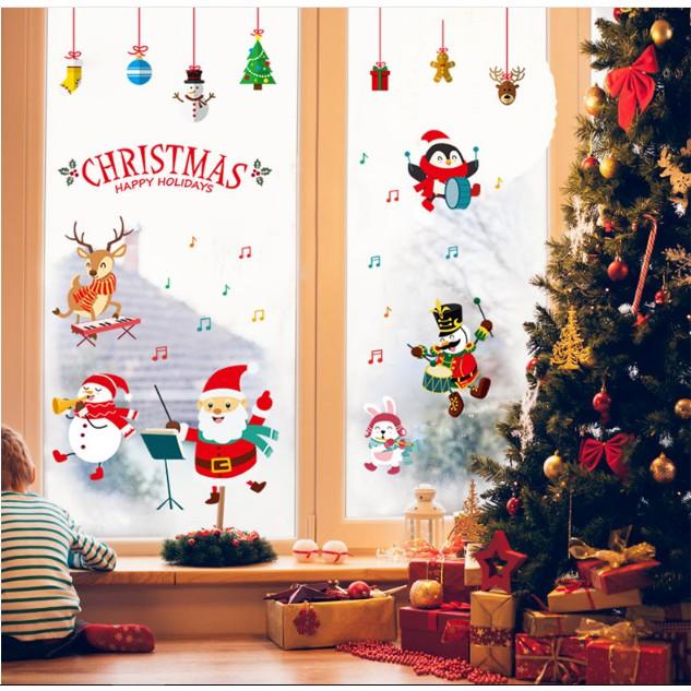 Decal trang trí Noel - Ông Gìa Noel hòa tấu cùng các bạn