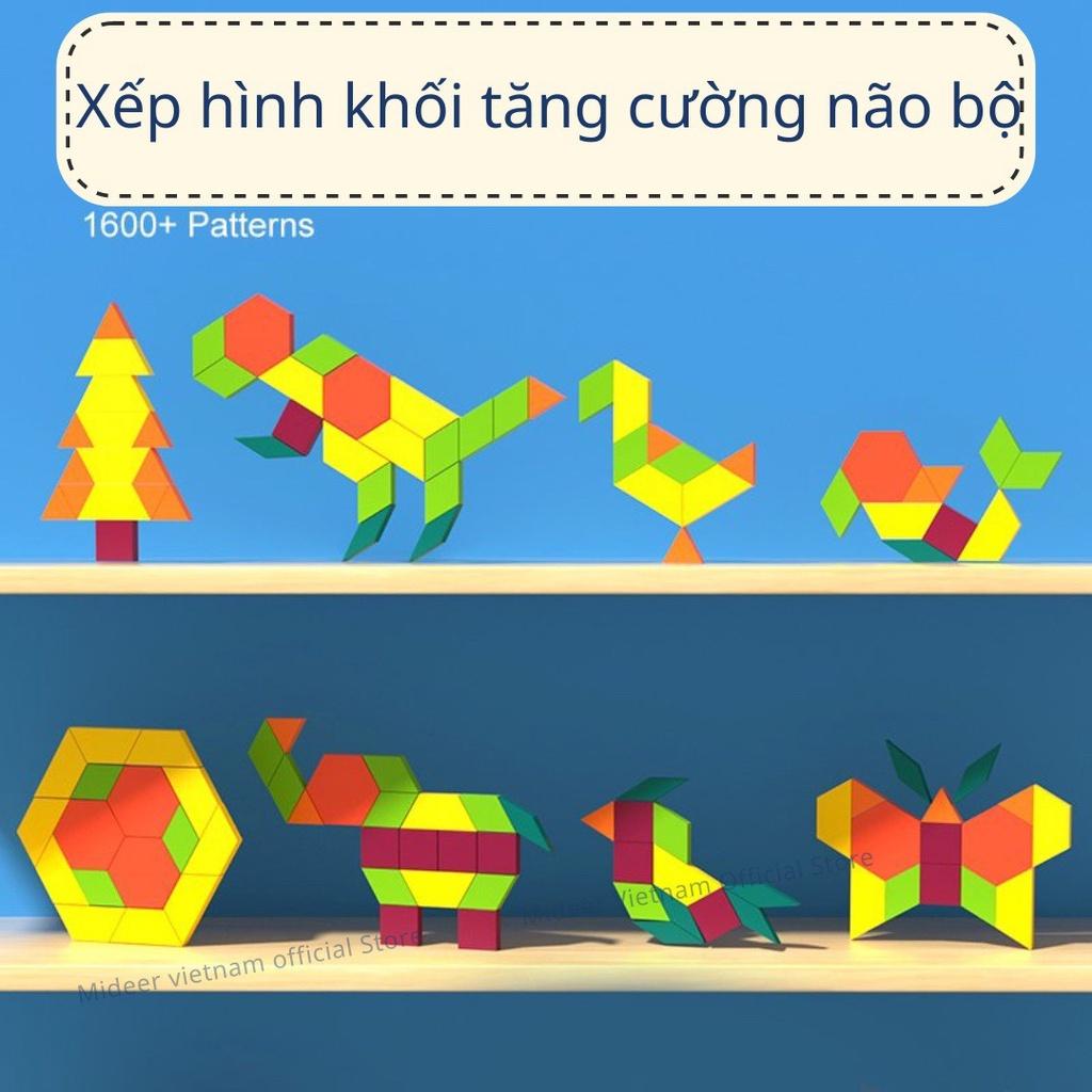 Đồ Chơi Xếp Hình Gỗ Sáng Tạo Mideer Pattern Blocks, Đồ Chơi Thông Minh Cho Bé 3 4 5 6+ Tuổi