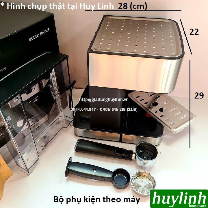 Máy pha cafe gia đình Zamboo ZB-93CF - 850W - áp suất 15 bar - Tặng 500gr cà phê - Hàng chính hãng