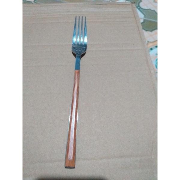 Dĩa inox cán gỗ cao cấp chống gỉ