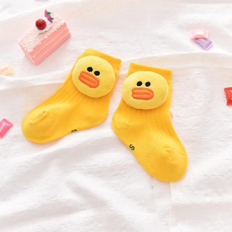 Vớ Cotton Cổ Trung Họa Tiết Hoạt Hình Xinh Xắn Cho Bé