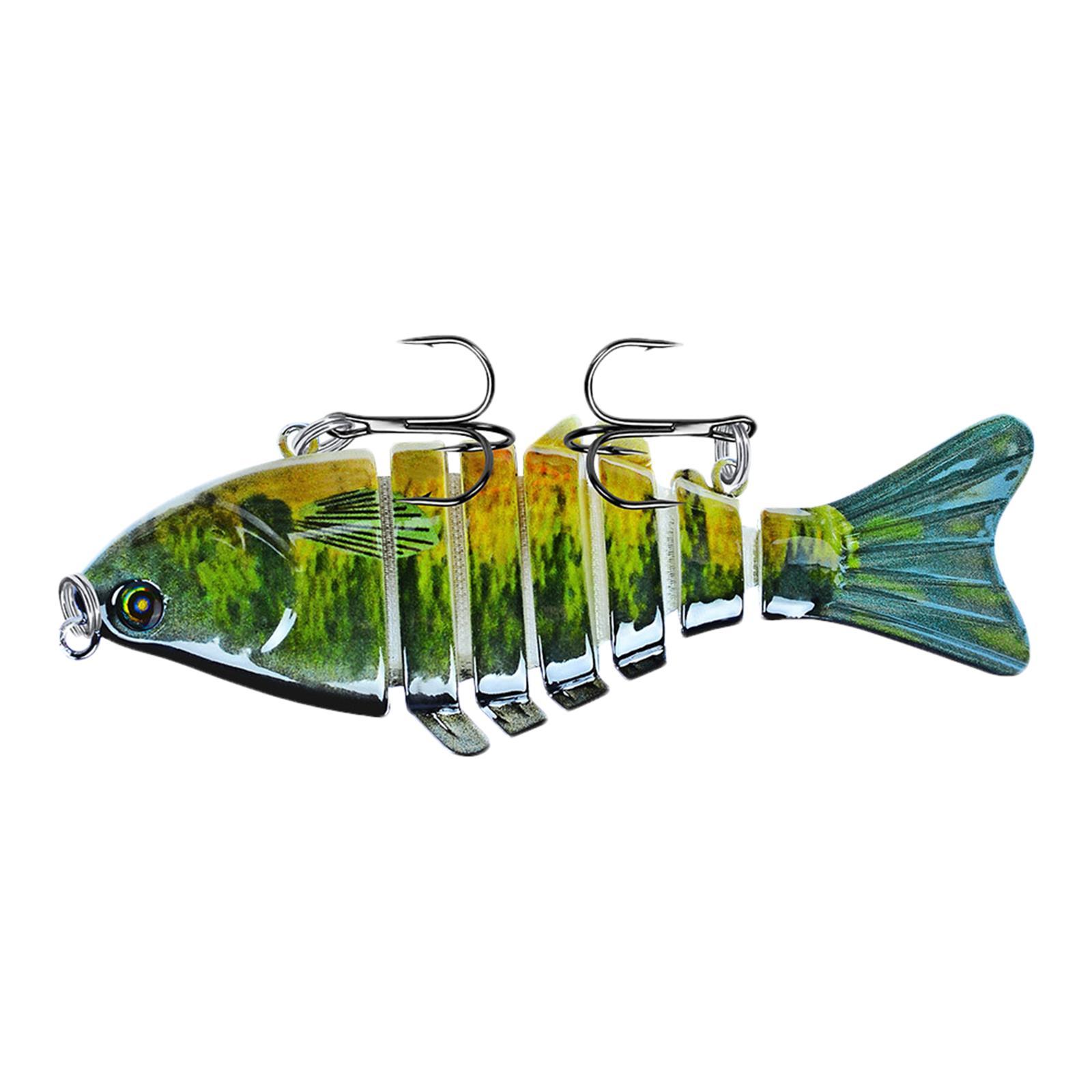3.9inch Fishing Lures Bass Lures Crankbait Hard Lure Artificial Fish Multi Jointed Swim Baits for Yellow Perch, Fishing Gift ,Bass ,Black Fish