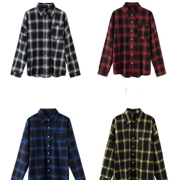 Sơ mi Flannel màu đen vàng