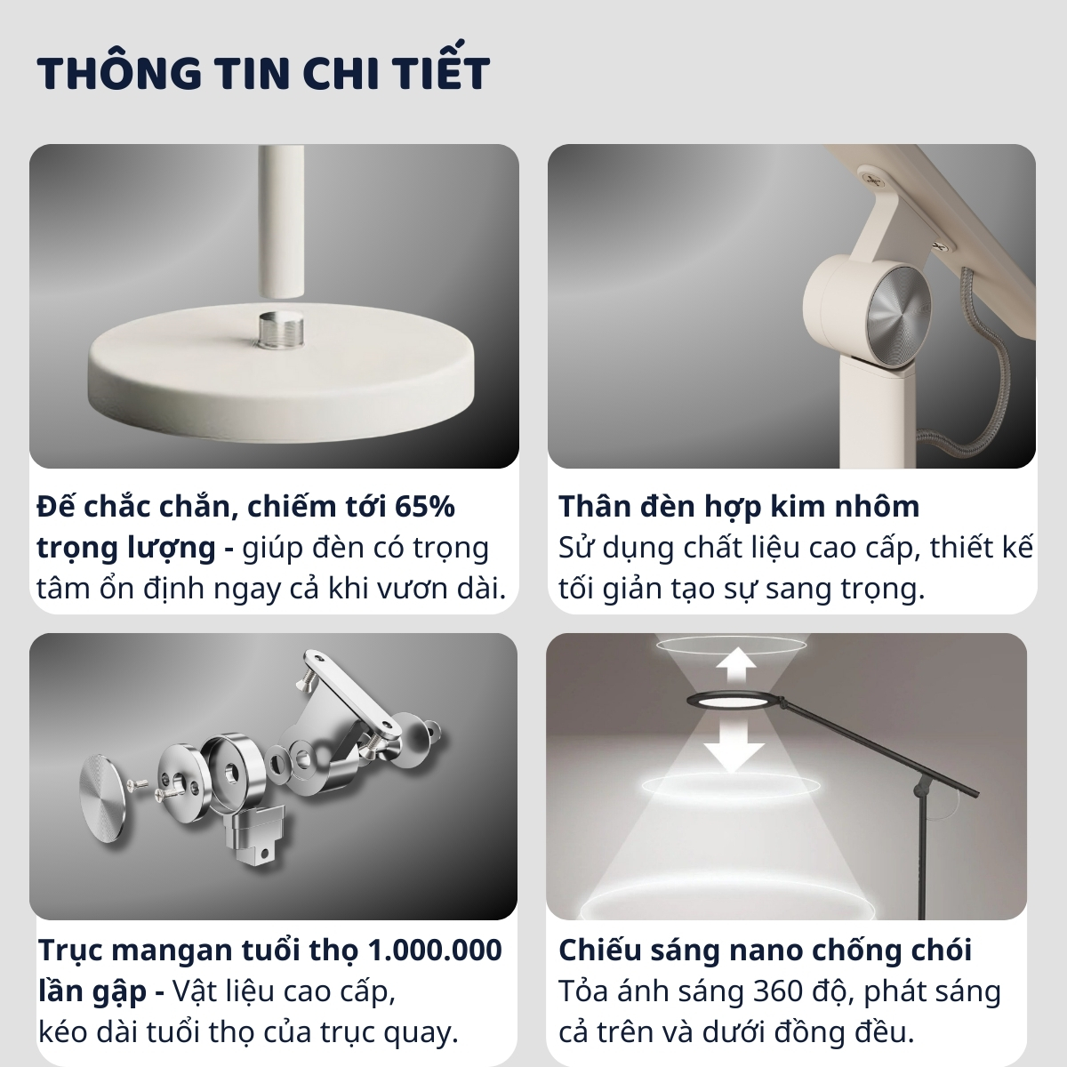 Đèn sàn LED bảo vệ mắt thông minh Ergo Edge chống cận để học tập, làm việc, đọc sách