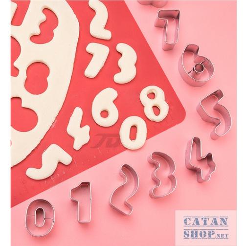 Vỉ 9 Khuôn cắt bánh quy hình số bằng thép không gỉ tạo hình bánh Cookie kiểu dáng đáng yêu, xinh GD522-Khuonbanh-So