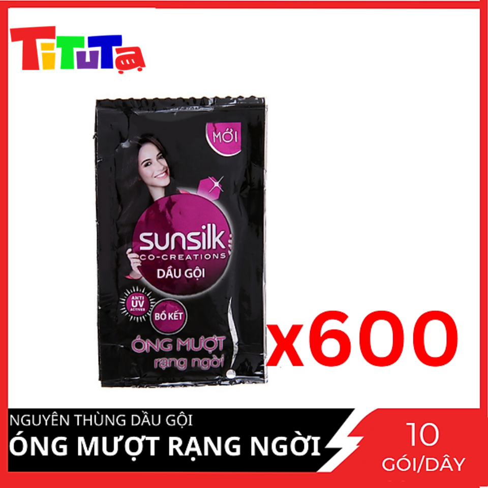 [Giá sỉ] Nguyên thùng Dầu gội Sunsilk Óng mượt rạng ngời (Đen) Dây 10 gói X60