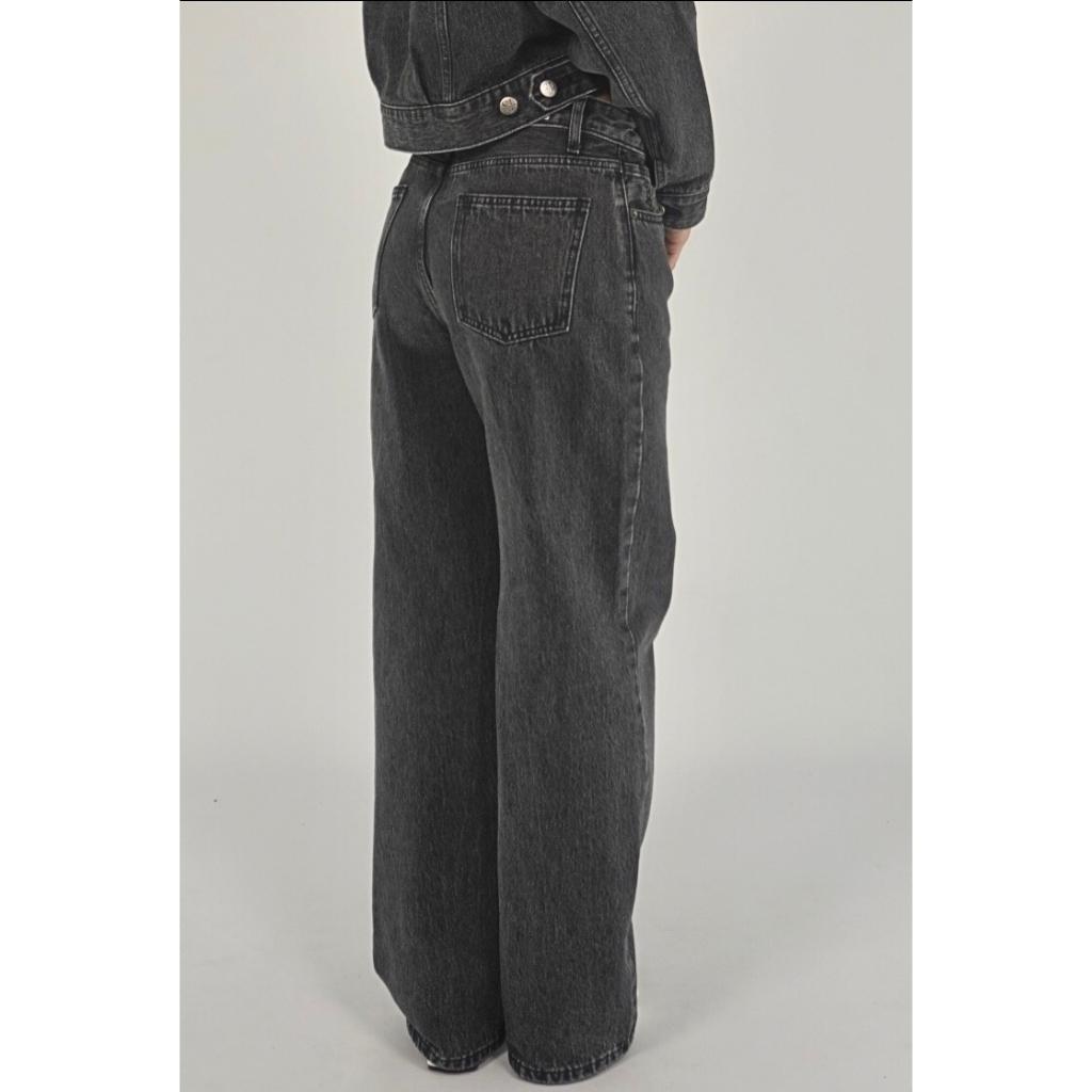 Áo khoác jean A4,  áo khoác bò nữ phong cách, chất liệu cotton 100% chĩnh hãng thương hiệu Samma Jeans - Quần ống suông P14, Quần ống suông P14