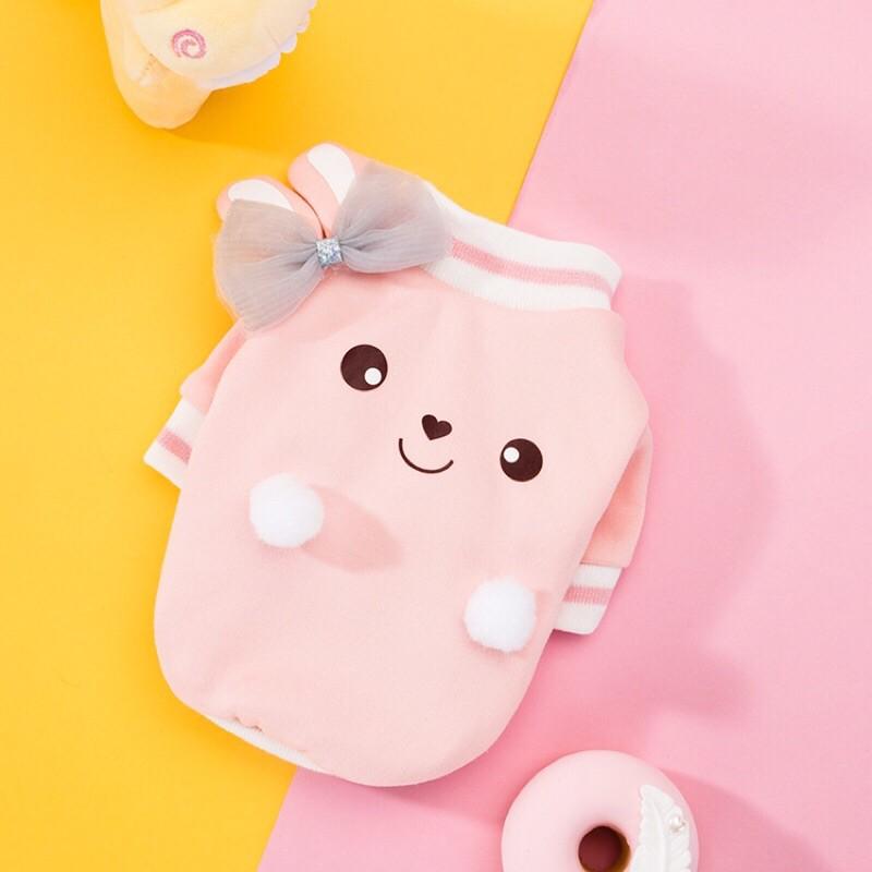 Áo nỉ thỏ hồng xinh xắn cho chó mèo