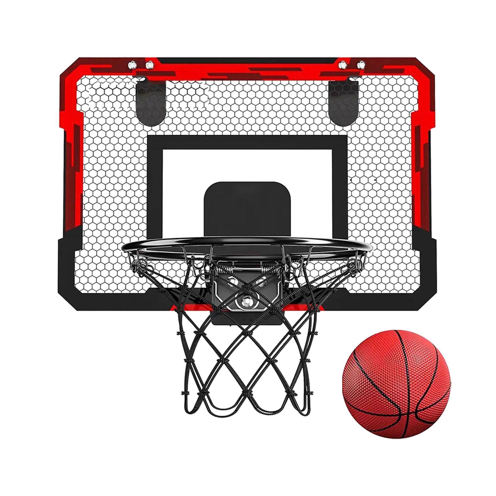 Basketball Hoop, Door Room Basketball Hoop Accessories Sports Game with Pump Basketball Toys, over The Door Mini Hoop for Indoor, Boys Girls