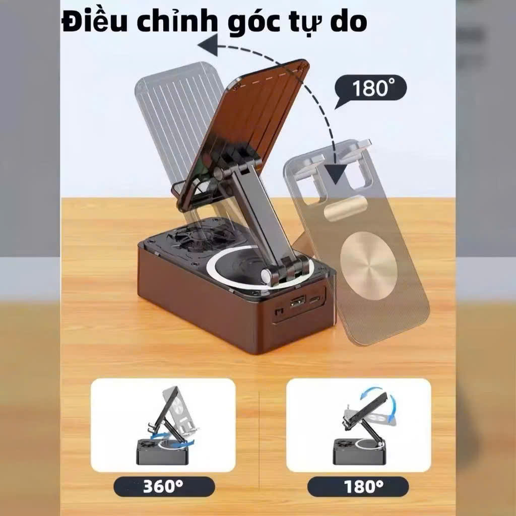 Giá Đỡ Điện Thoại 3 Trong 1 Kèm Pin Dự Phòng &amp; Loa Bluetooth - Tiện Lợi, Dễ Dàng Mang Theo Khi Di Chuyển - HÀNG CHÍNH HÃNG MINIIN