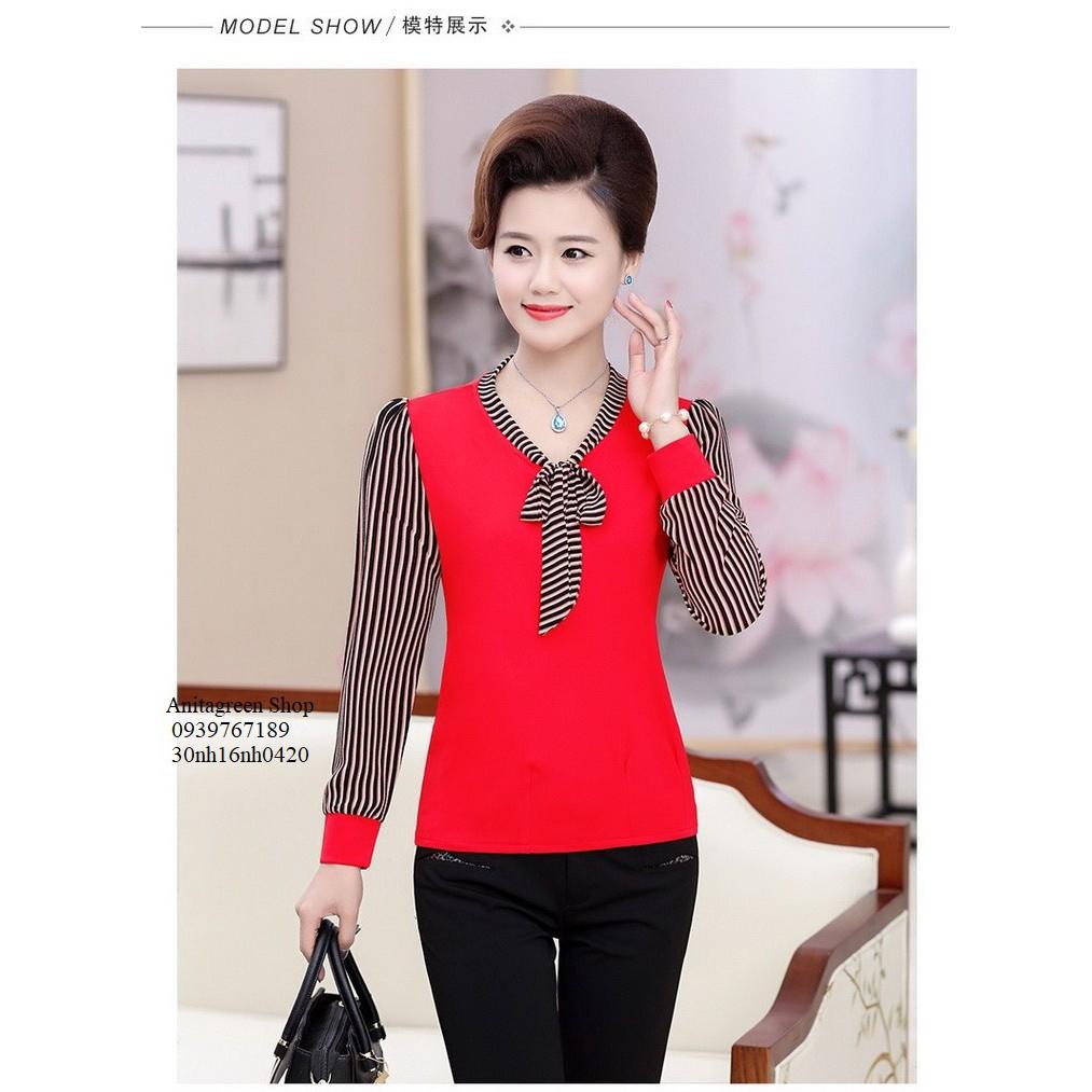 Nh160420-ÁO SƠ MI SỌC THẮT NƠ s-6xl