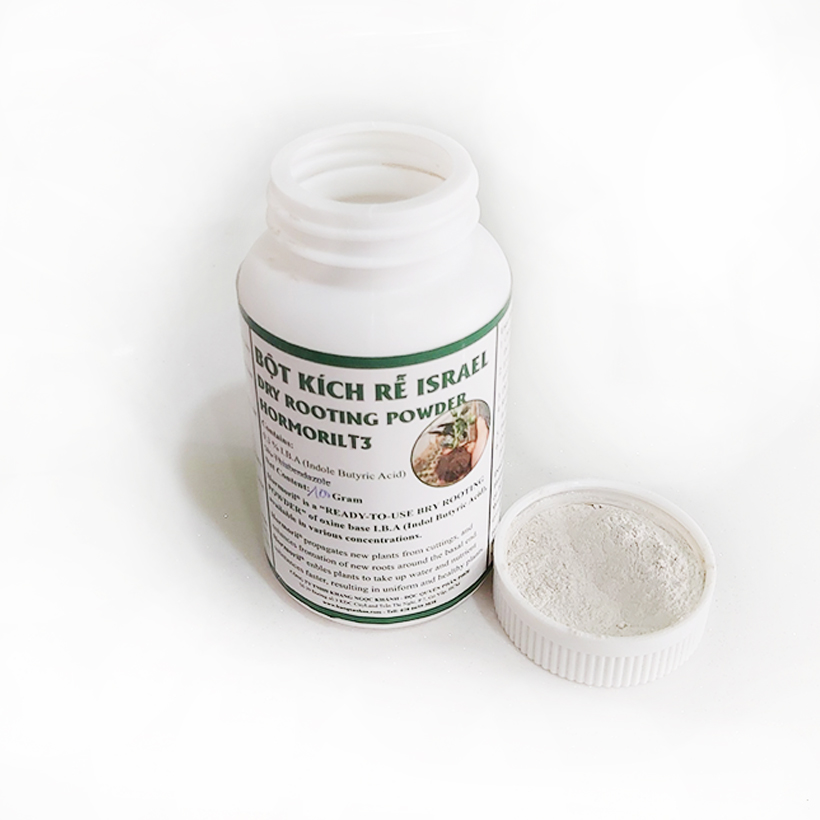 Bột Kích Rễ Israel - Dry Rooting Power Hormoril T3 dùng kích thích ra rễ nhanh, khỏe trong việc giâm chiết cành hay cây con họ thân mềm