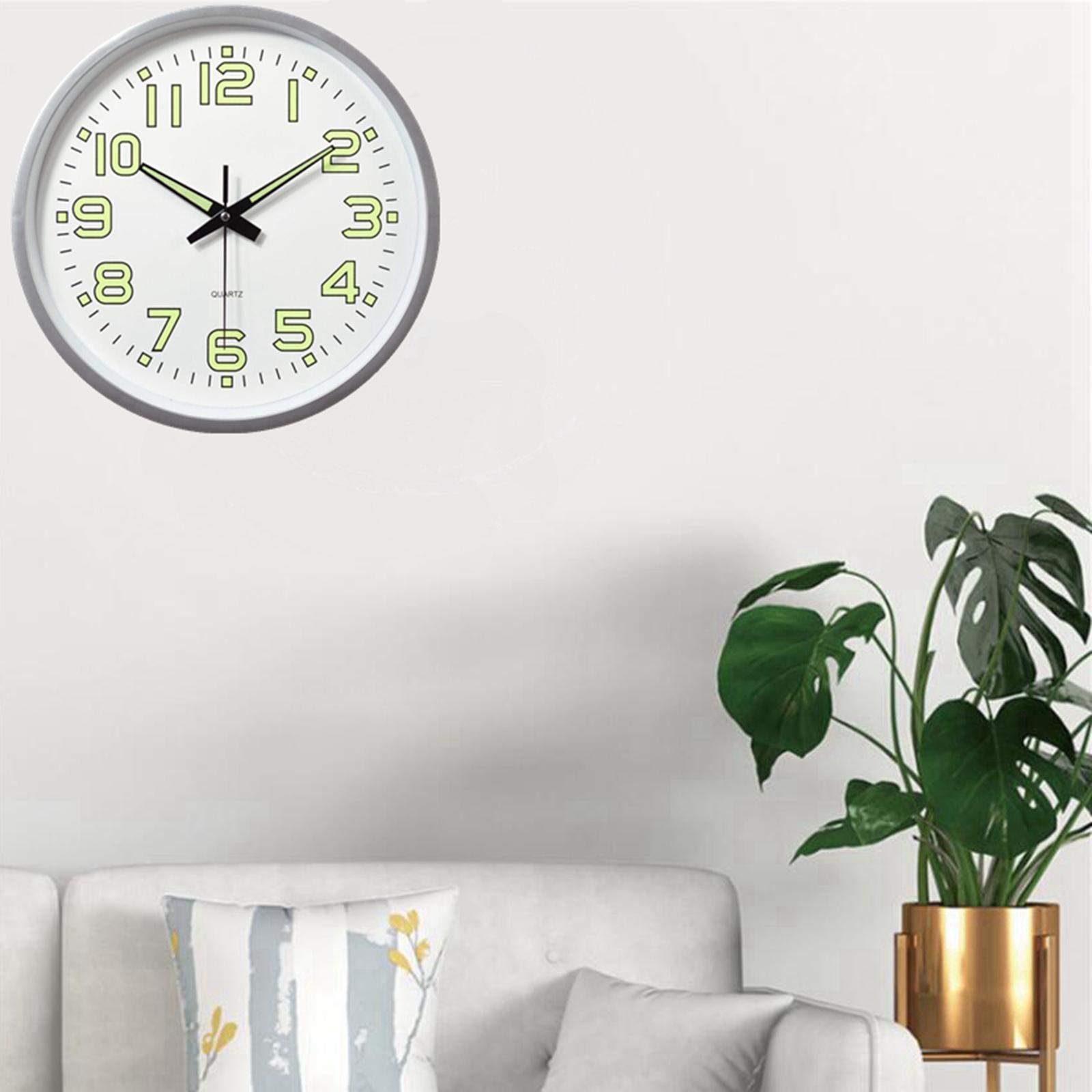12 Inch Luminous Wall Clock Night Lights Round Wall Clock Easy to Read for Living Room and Bedroom