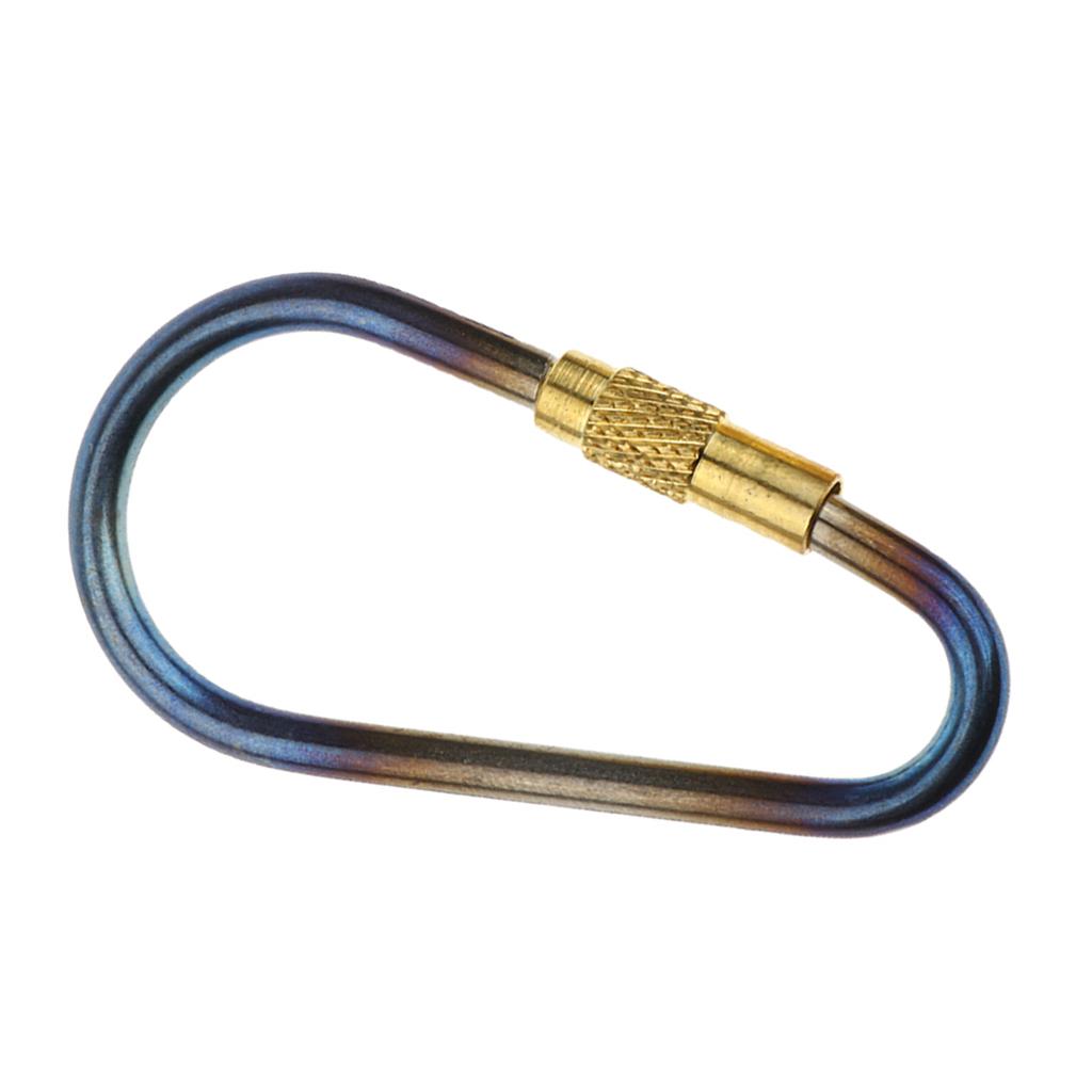 Outdoor Camping Mini Screw Locking Titanium Carabiner Keychain Clip Hook