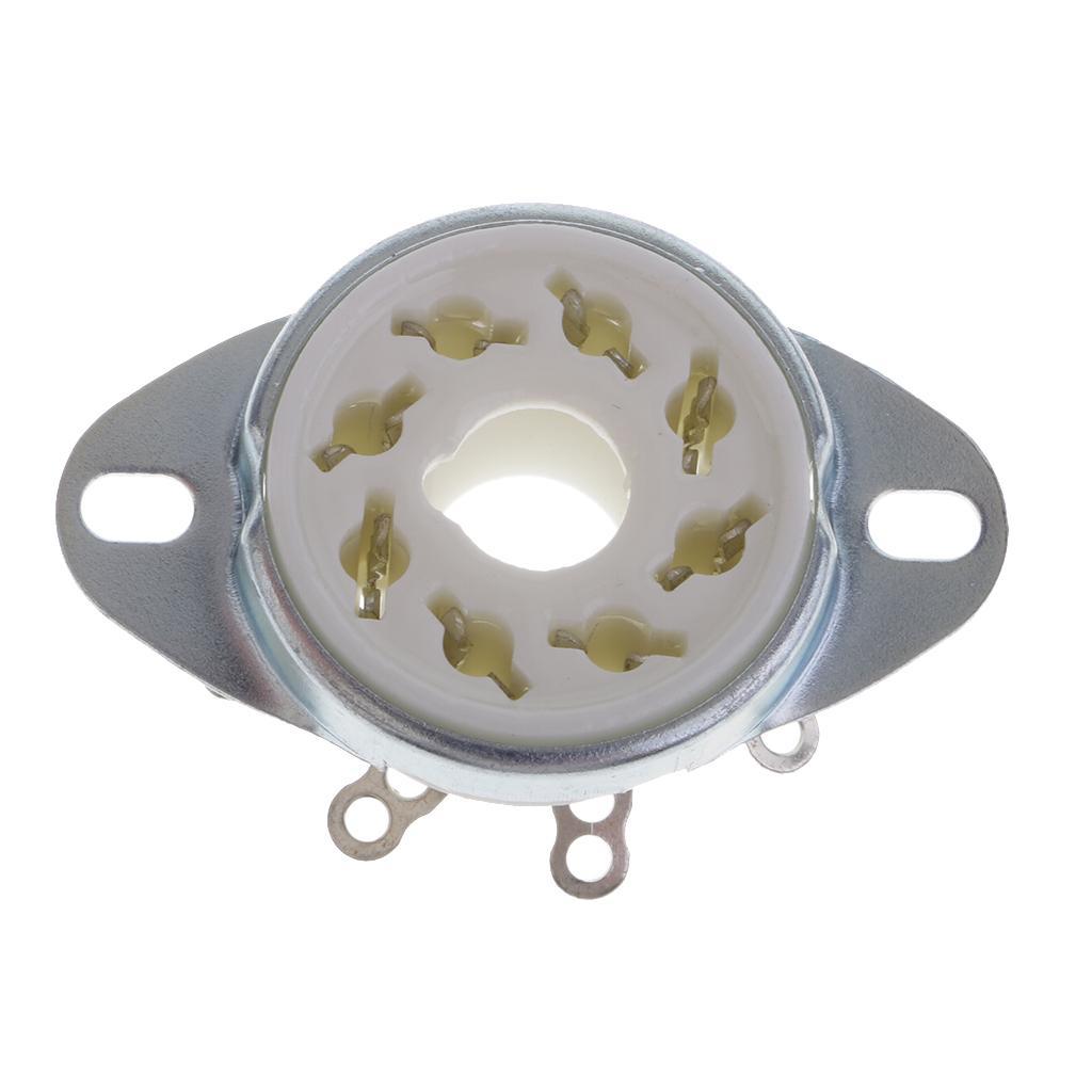 GZC8-Y-6 Ceramic 8pin PCB Mounting Tube Socket for KT88/6550/EL34 6SN7 6V6