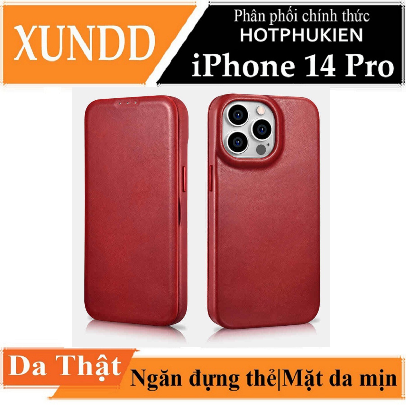 Bao da thể thao chống sốc dành cho iPhone 14 Pro (6.1 inch) hiệu XUNDD Gra Series có ngăn đựng thẻ Card ATM visit cao cấp Bảo vệ toàn diện 360 độ, Smartsleep thông minh - hàng nhập khẩu