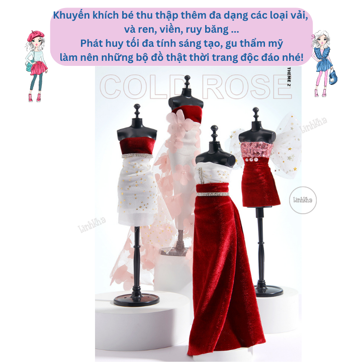 Đồ Chơi Thiết Kế Thời Trang Cho Bé May Váy Đầm An Toàn Không Dùng Kim - Mideer Clothing Design House Diy Fashion