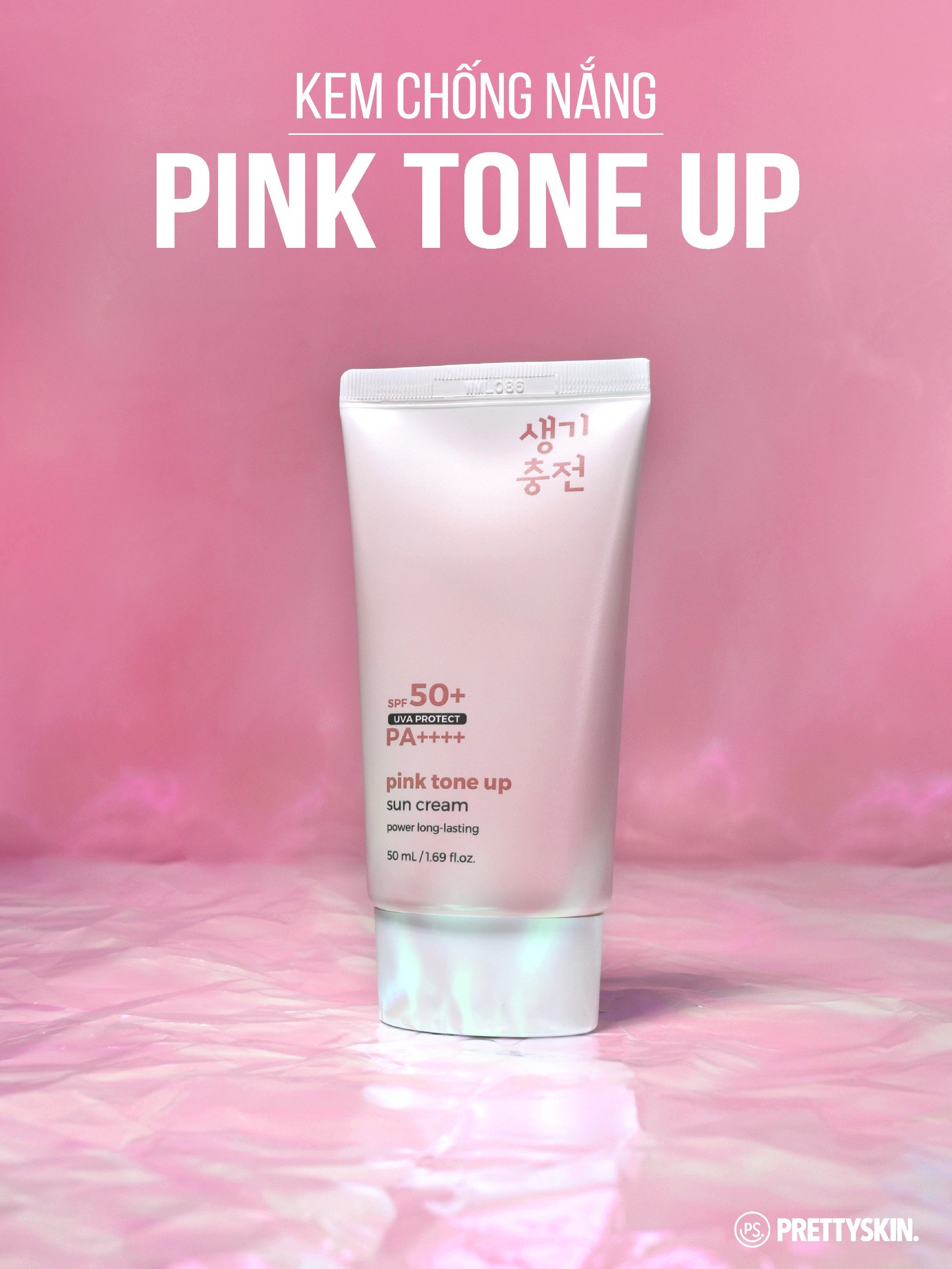 Kem chống nắng nâng tone trắng hồng Prettyskin Pink Tone Up SPF 50+ PA++++