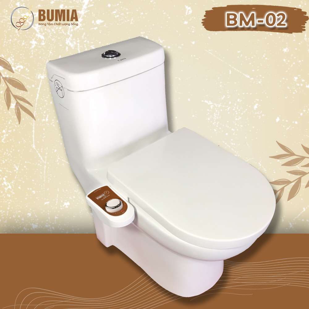 Vòi xịt vệ sinh thông minh Bumia bidet bm02, bảo hành 36 tháng, lắp đặt vào các loại bồn cầu có sẵn tại nhà, xịt rửa vs