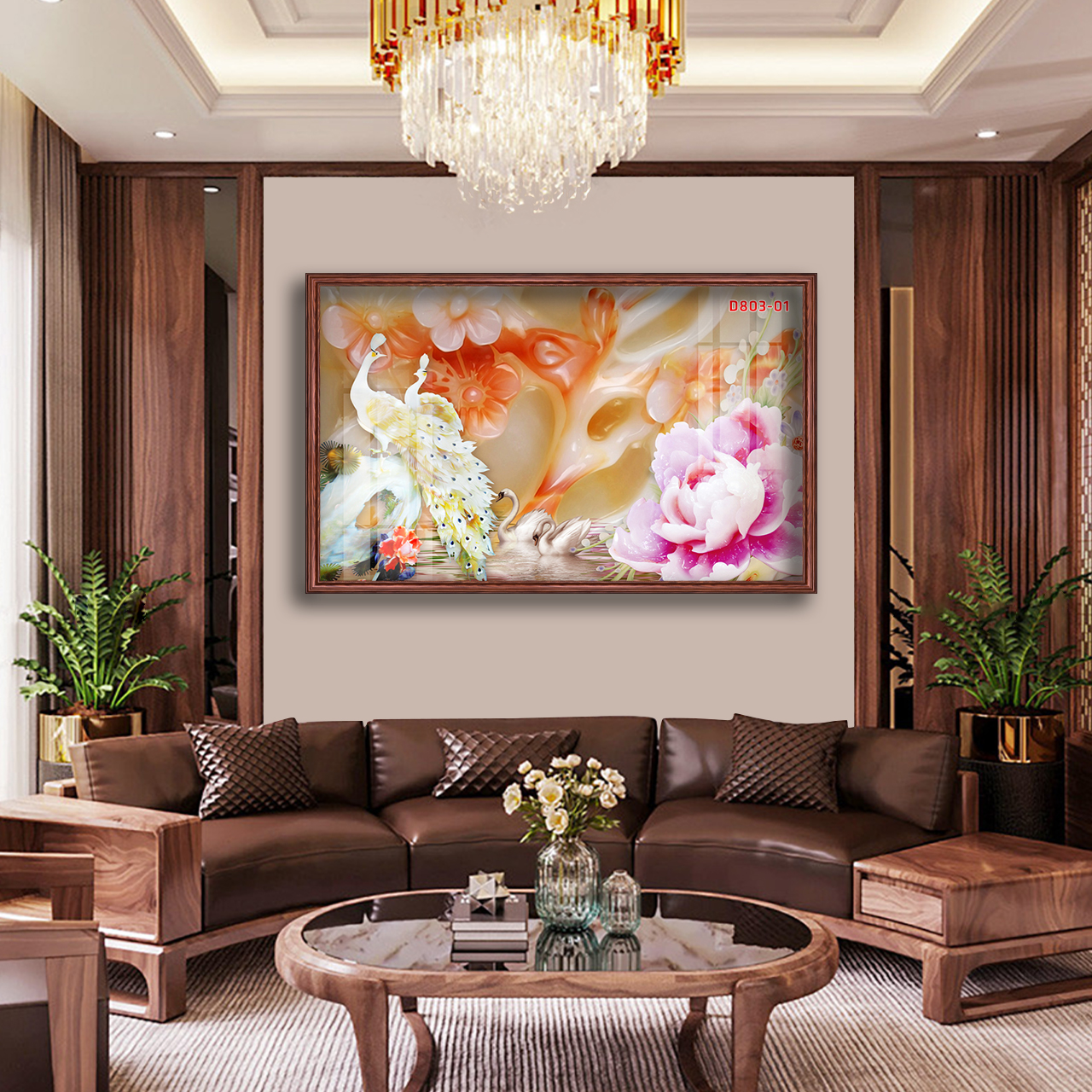 D803 01 Tranh kính Giả Ngọc