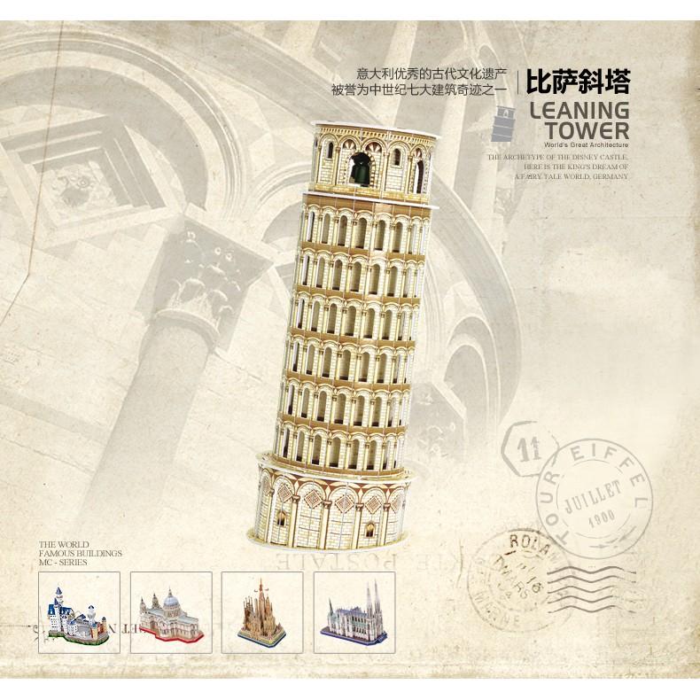 Mô hình giấy 3D - Tháp nghiêng Pisa (C706h)