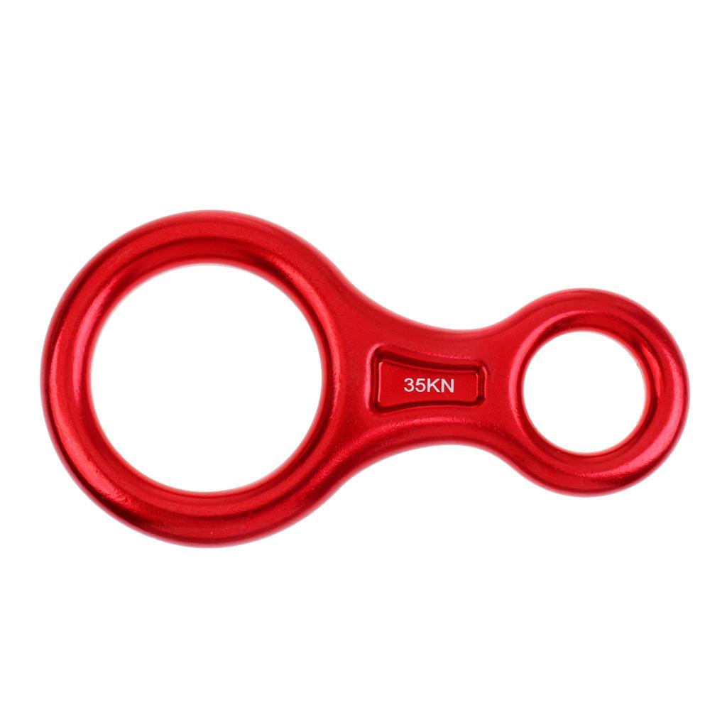 3 Pieces / Set 35KN Figure 8 Belay Device Climbing Descender Rappelling Ring Caving Rescue Equipment