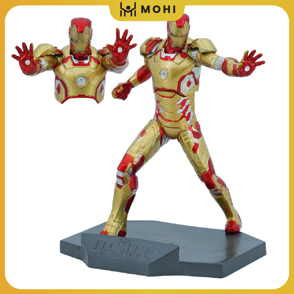 [CÓ BOX] - Mô Hình Marvel Ironman MK42 siêu chất, cao 19cm - Figure Ironman - Hộp đẹp