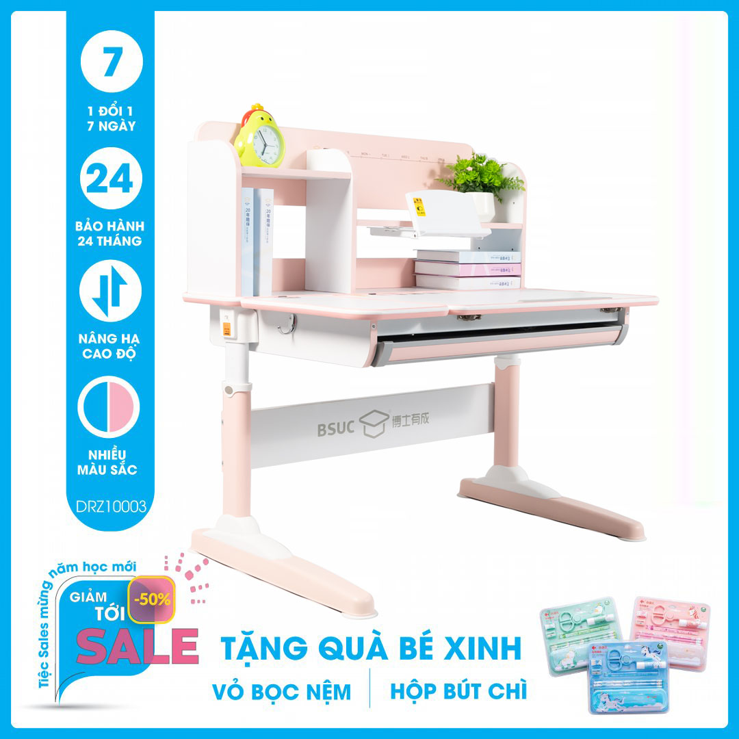 Bàn học thông minh SMLIFE Barry 100cm - DRZ.10003 - Xanh | 100cm x 68cm x 52-76cm (mặt bàn nâng hạ)