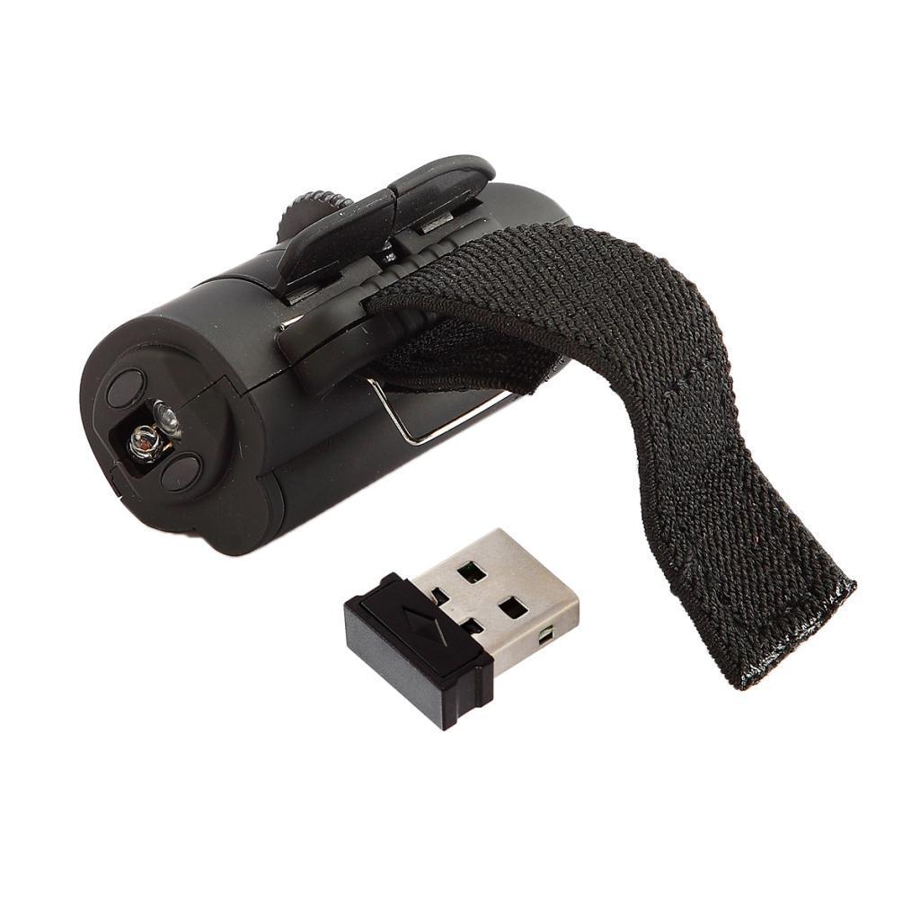 Mini Wireless USB Finger Mouse Optical Handheld Mice for Laptop PC Black