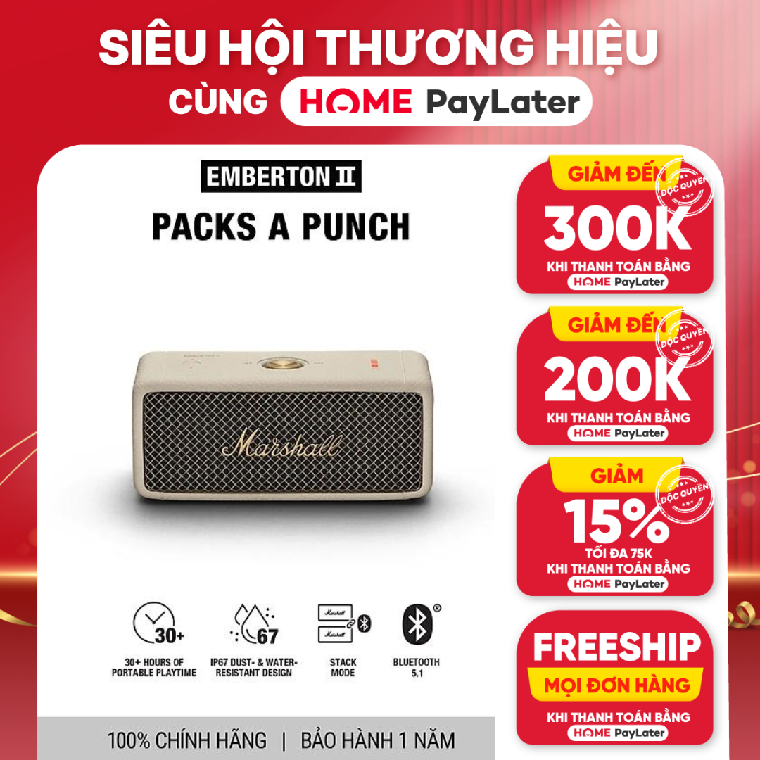 Loa Bluetooth Marshall Emberton II Portable - Hàng chính hãng