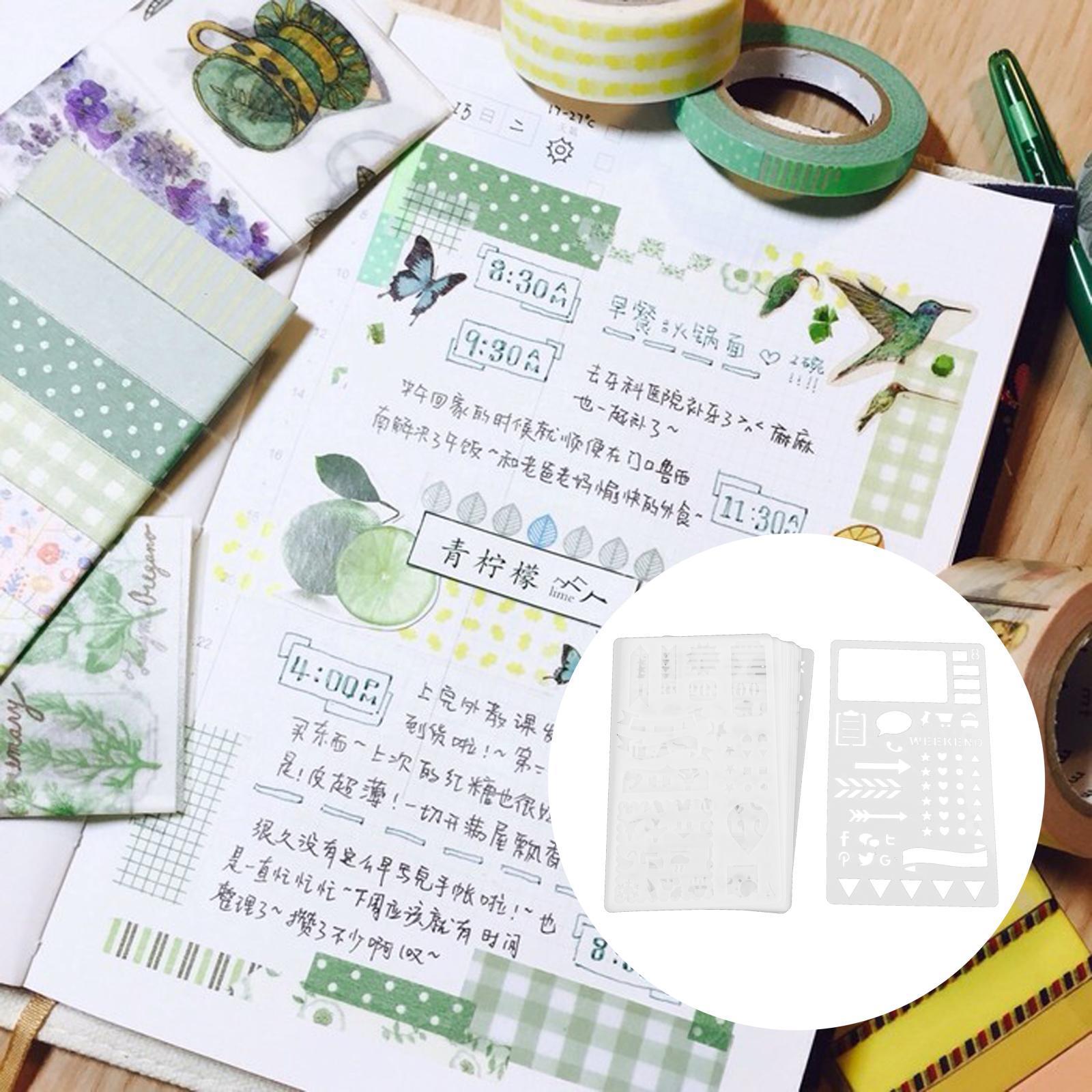 Journal Stencil Set Diary Drawing Template Stencils for Planner Graffiti School Decor