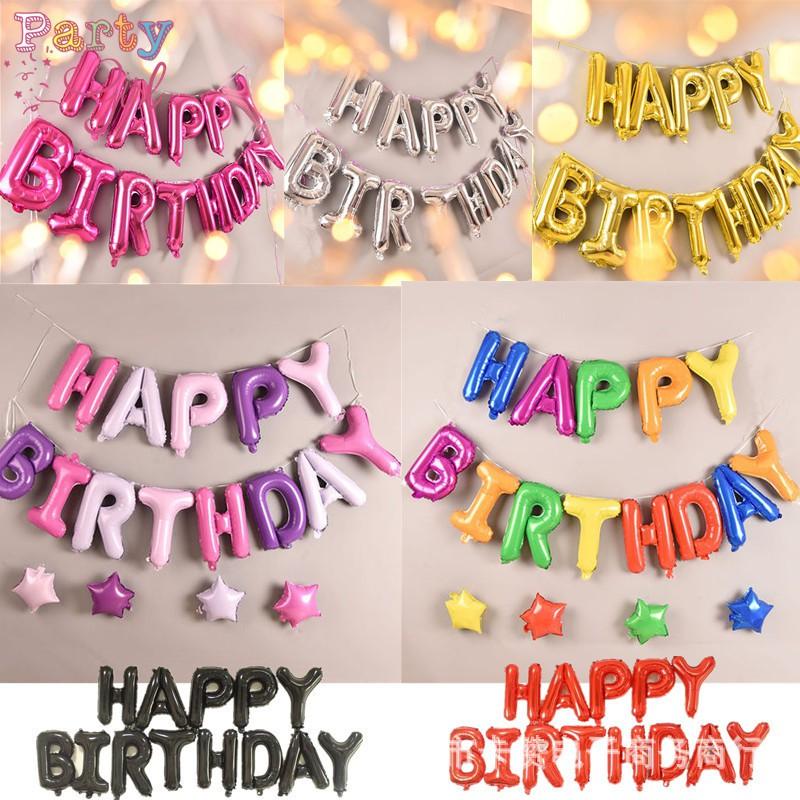 Bóng Chữ Happy Birthday Nhiều Màu