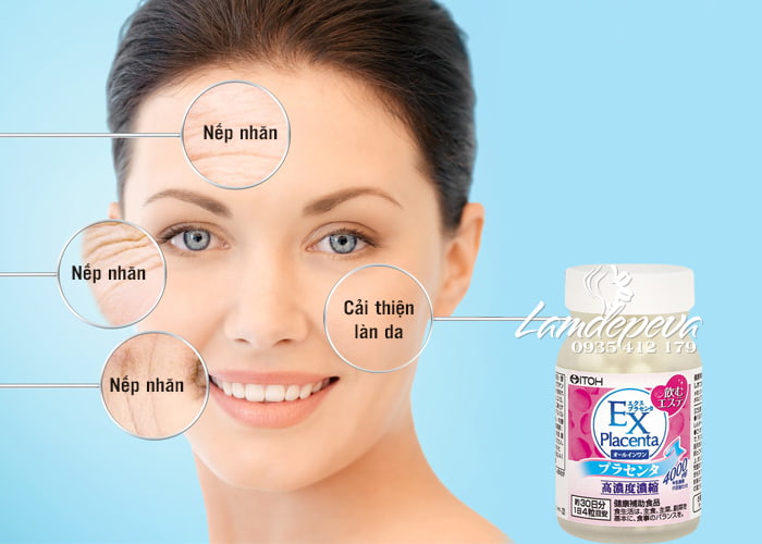 Thực phẩm bảo vệ sức khỏe EX PLACENTA - Cải thiện làn da 120 viên Số 1 Nhật Bản