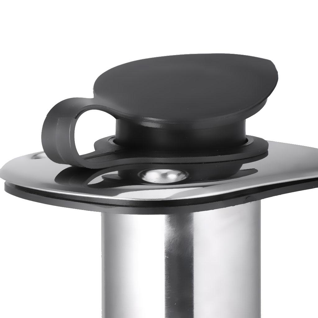 Flush Mount Fishing Boat Rod Holder Bracket with Cap Cover, Kayak Box Fishing Tackle Accessory Tool, Set of 2, Silver