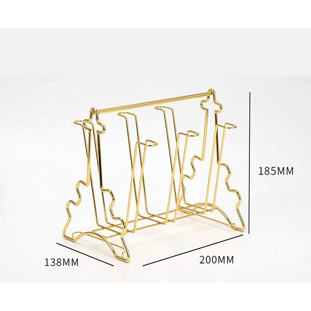 GIÁ ÚP LY CỐC CHỮ NHẬT GOAN SOÁNG CHẤT LIỆU MẠ VÁNG CHỐNG RỈ