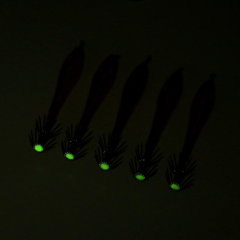 10pcs Luminous Fishing Lure Bait Squid Jig Hook Glow in Dark for Sleeve-Fish Octopus Cuttlefish