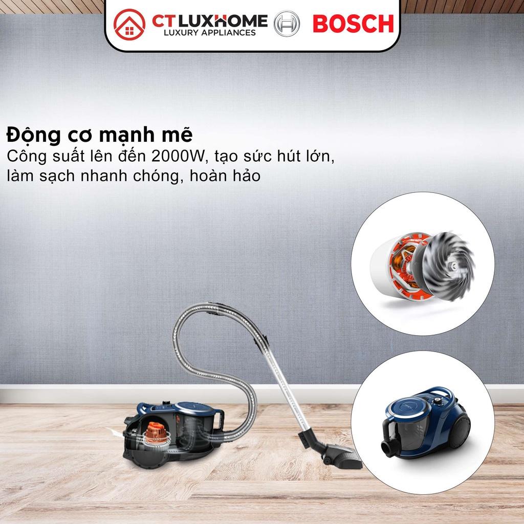 Máy Hút Bụi Có Dây Bosch BGS412000 2000W, 10A, 50Hz, hộp chứa 2,4 lít [Hàng chính hãng]