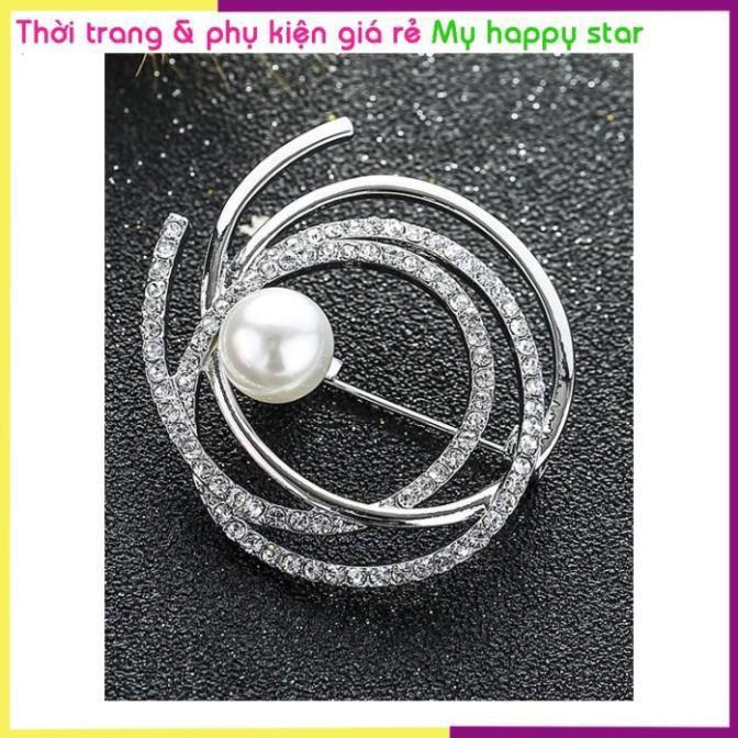 Cài áo thời trang hình tròn đính đá sang trọng GC46