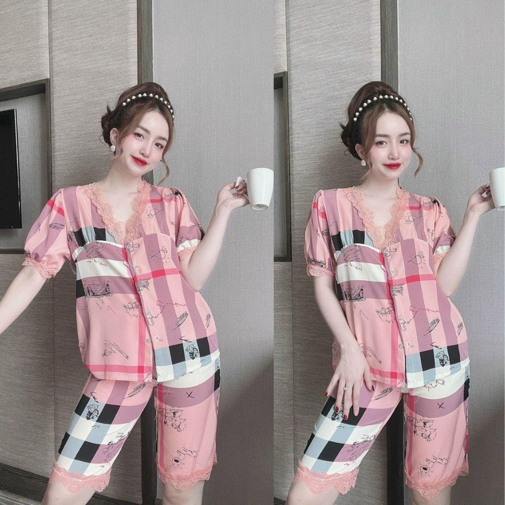 Đồ ngủ Pijama ️FREE SHIP️Đồ ngủ Nữ Dễ Thương Lụa Cao Cấp mềm mịn < 63Kg