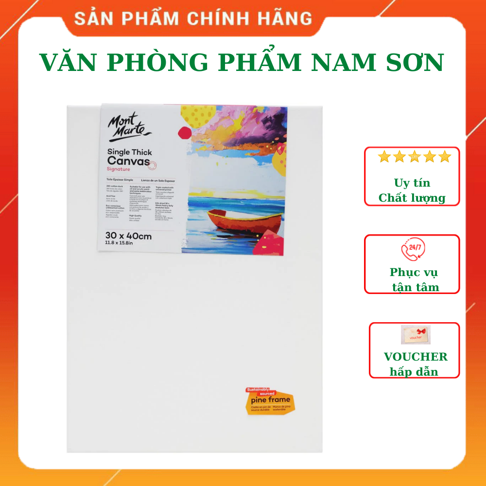 Khung Canvas Mont Marte nhiều kích thước - Studio Canvas Pine Frame S.T