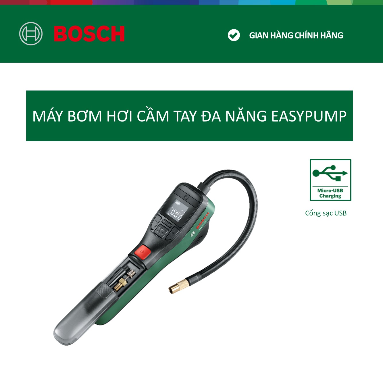 Máy bơm hơi cầm tay đa năng Bosch