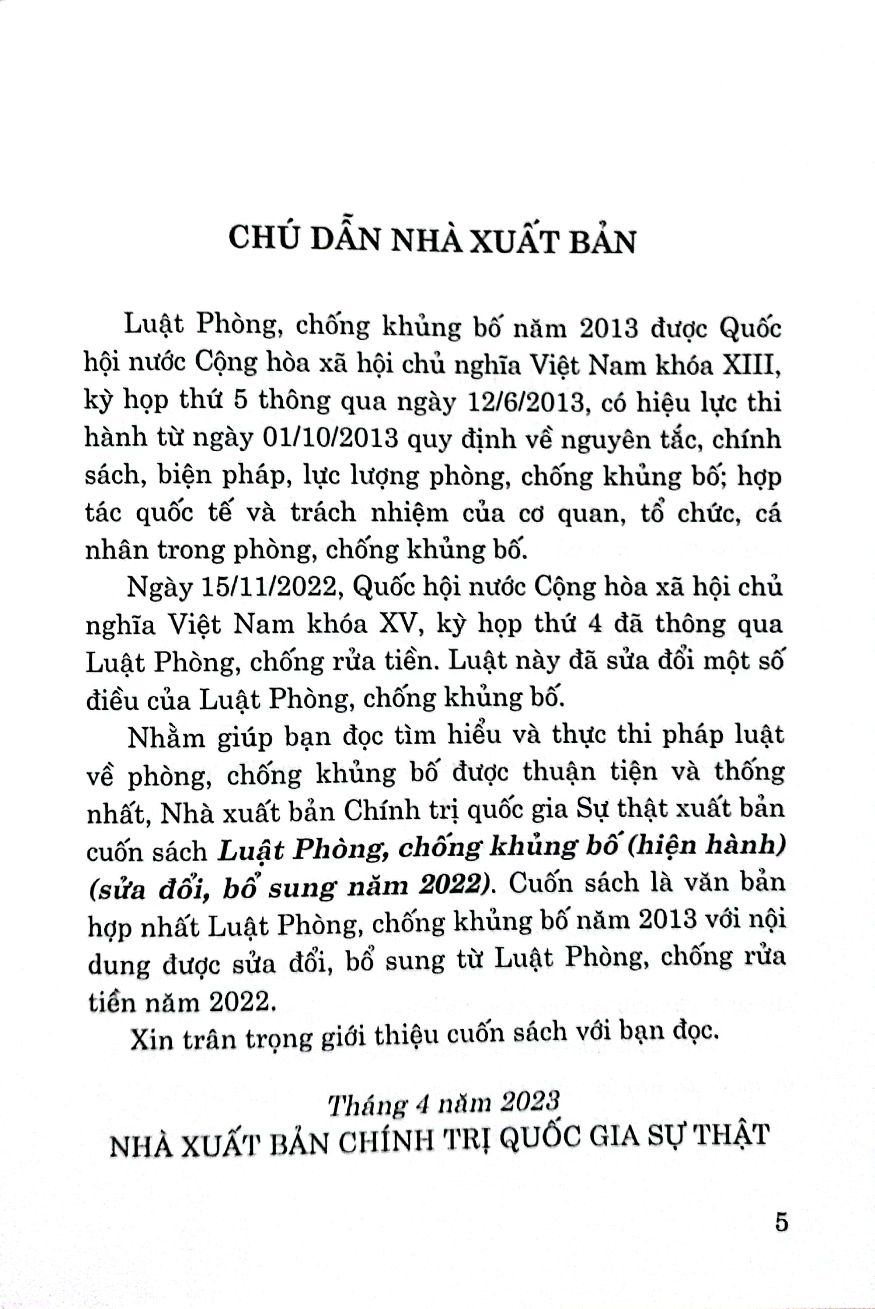Luật Phòng, chống khủng bố
