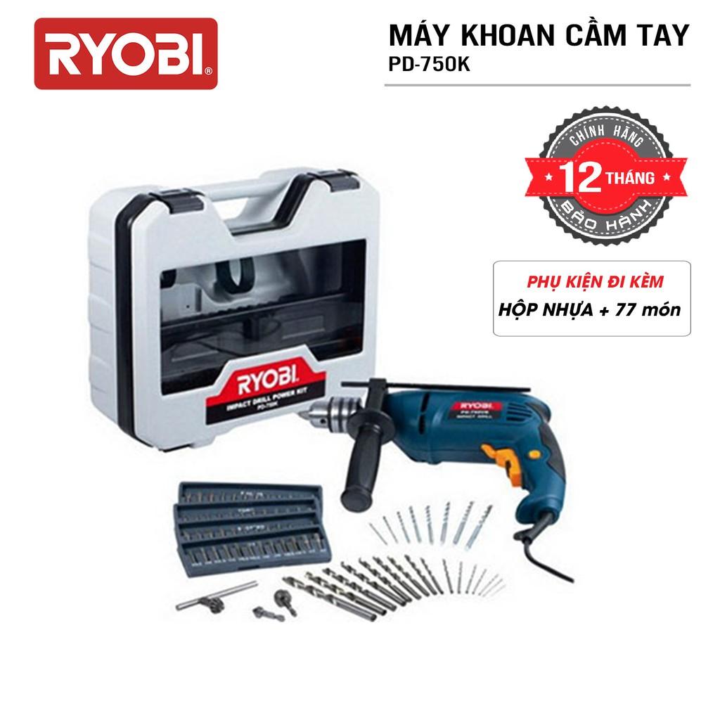 Bộ máy khoan cầm tay đa năng điện 750W RYOBI - PD-750K - Hàng Chính Hãng