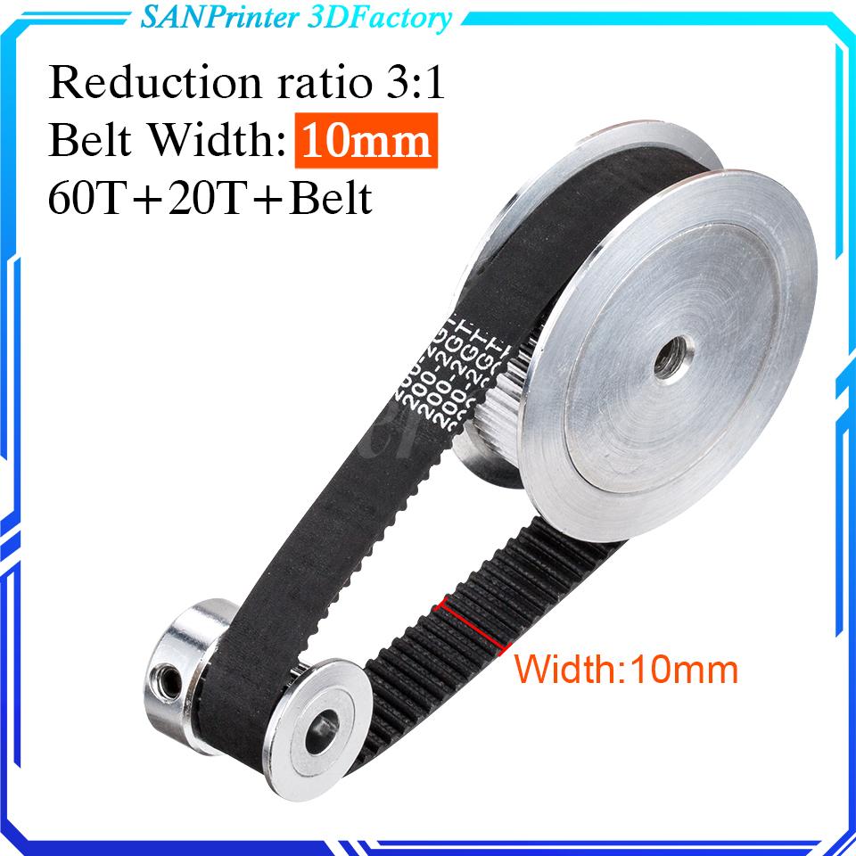 GT2 Thời Gian Đai Ròng Rọc 60 răng 20 răng 5mm/8mm Giảm 3:1/1:3 chiều rộng dây 6mm 10mm cho phụ kiện máy in 3D