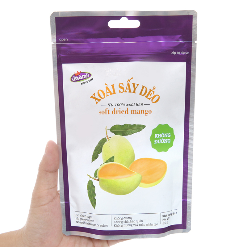 Xoài Sấy Dẻo Tự Nhiên Không Đường Vinamit (100g)