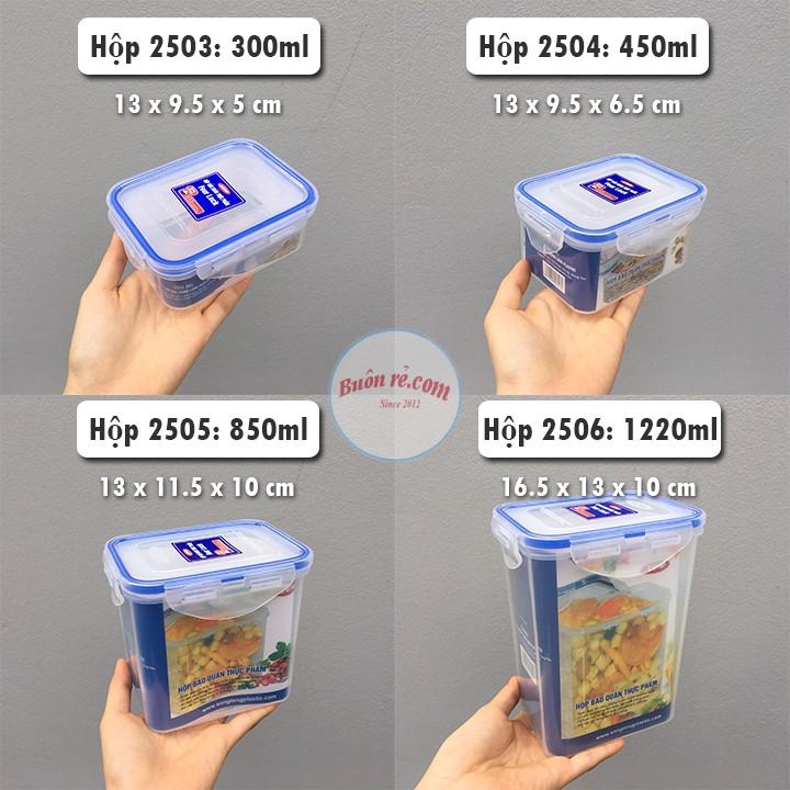 Bộ 4 hộp nhựa đựng thực phẩm Four Lock SONG LONG PLASTIC có khóa cài – Buôn Rẻ